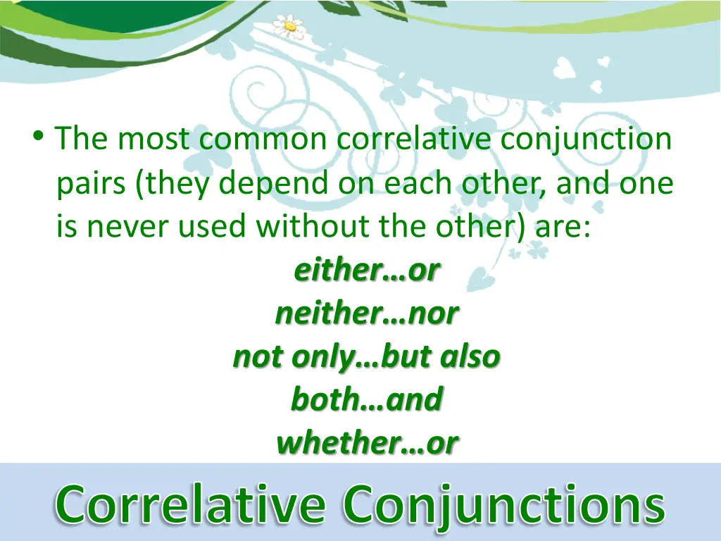 the most common correlative conjunction pairs