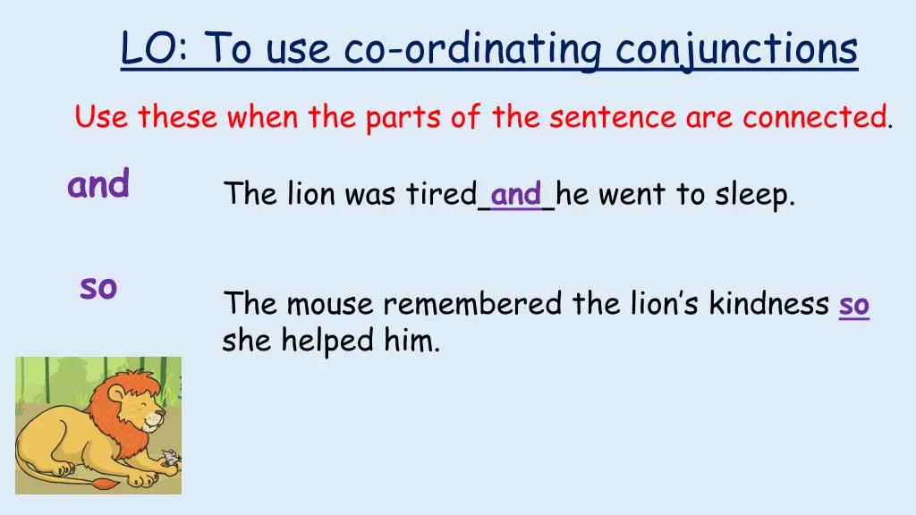 lo to use co ordinating conjunctions