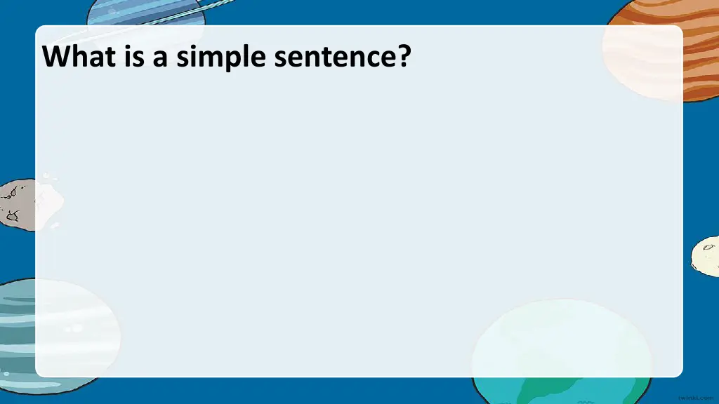 what is a simple sentence