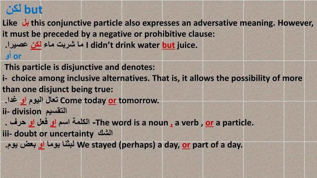 but like this conjunctive particle also expresses