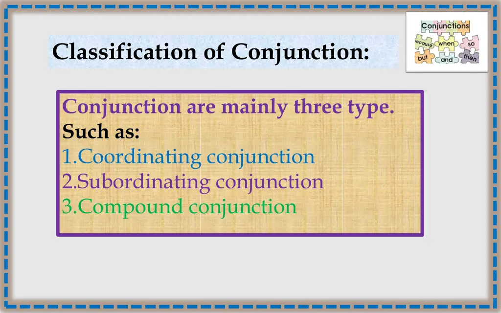 classification of conjunction