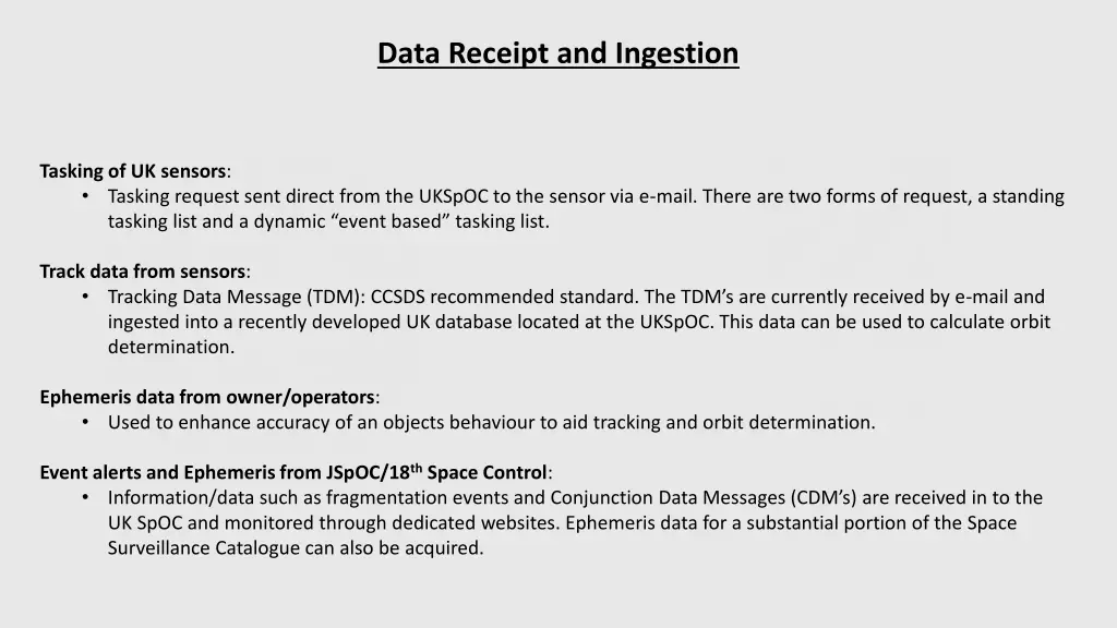 data receipt and ingestion