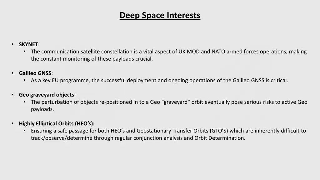 deep space interests