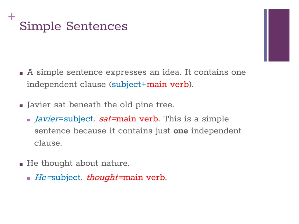 simple sentences