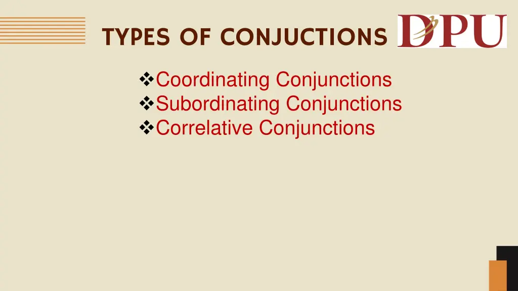 types of conjuctions