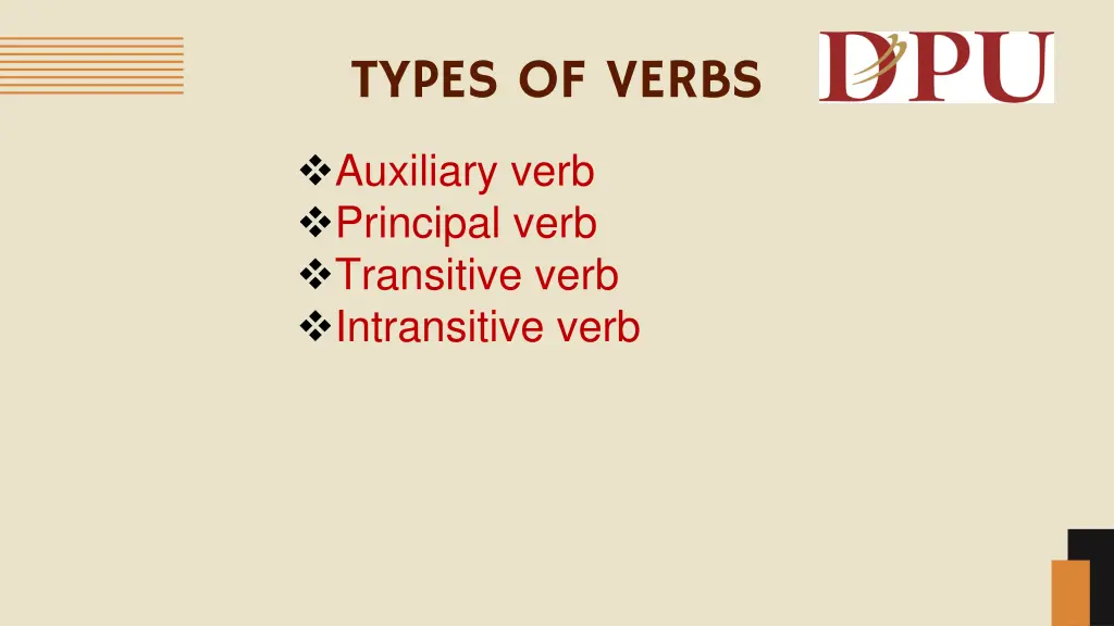 types of verbs