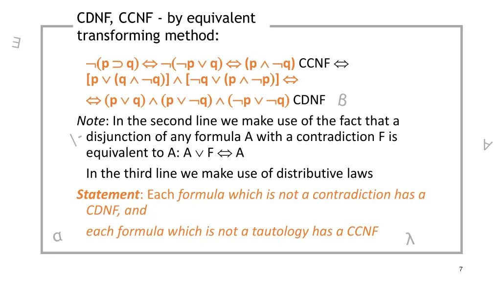 cdnf ccnf by equivalent transforming method