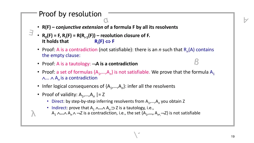 proof by resolution