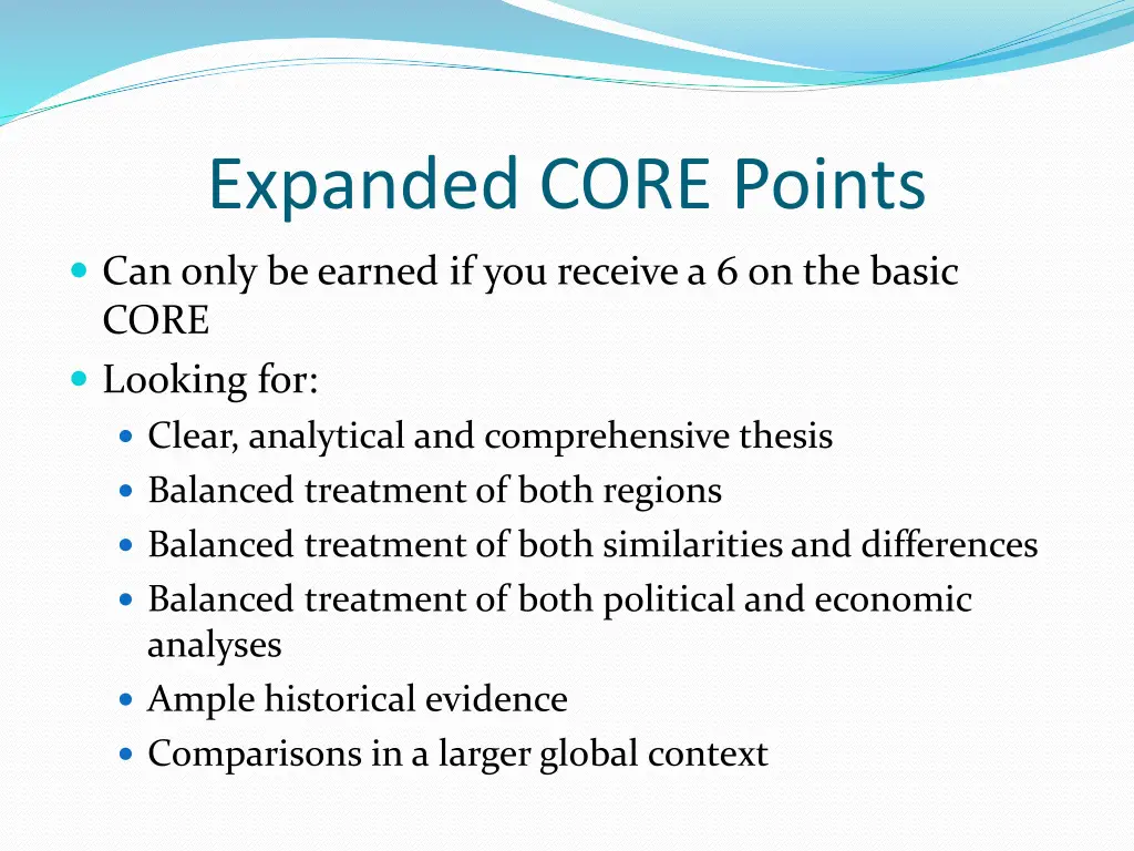 expanded core points