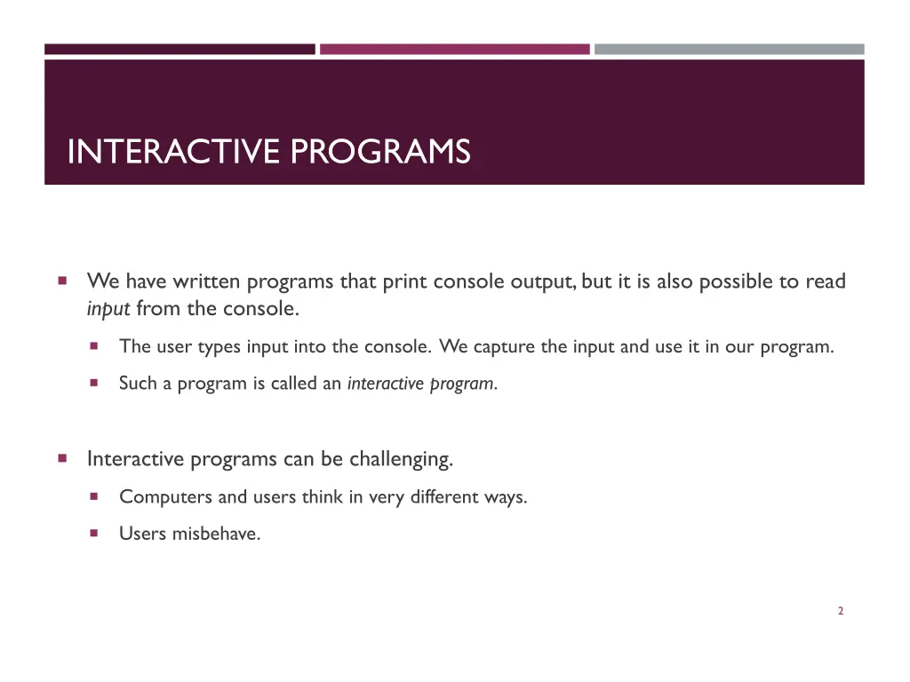 interactive programs