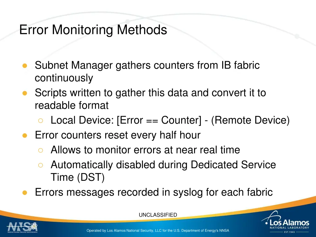 error monitoring methods