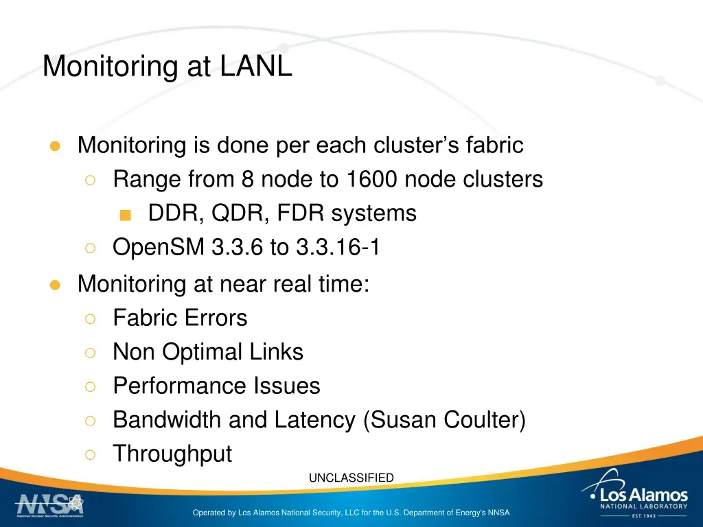 monitoring at lanl