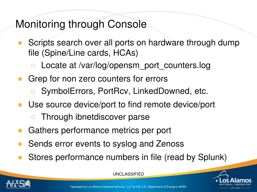 monitoring through console