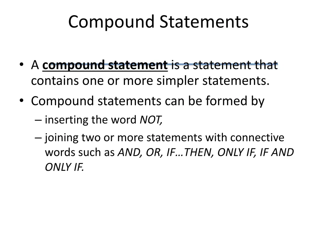 compound statements