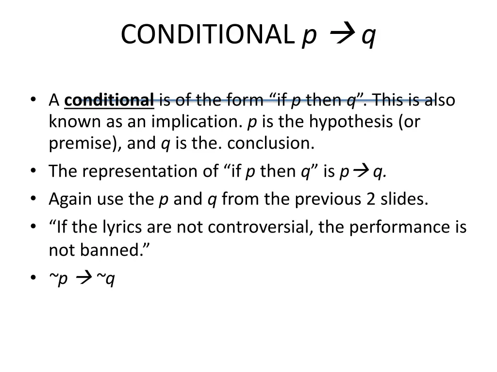 conditional p q