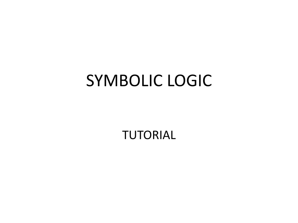 symbolic logic