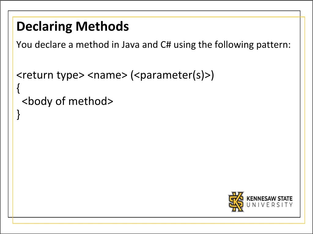 declaring methods