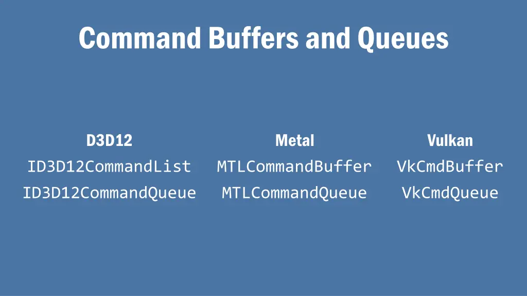 command buffers and queues