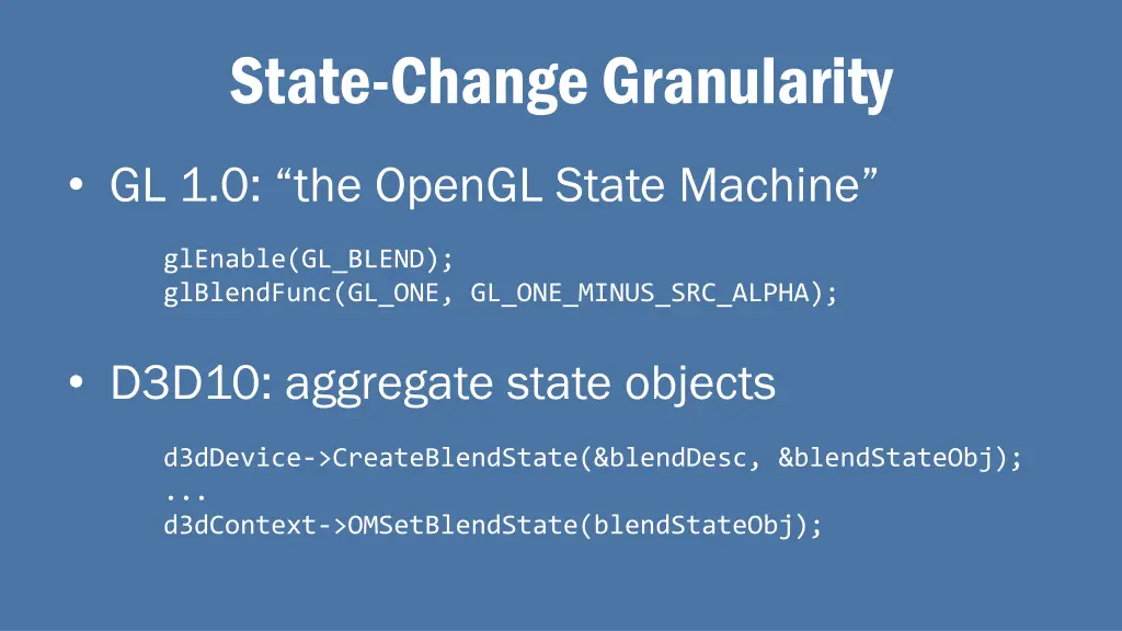 state change granularity