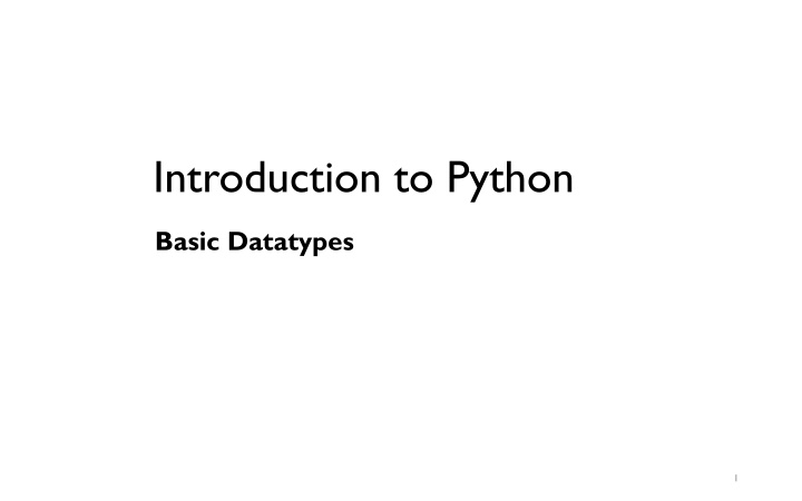 introduction to python