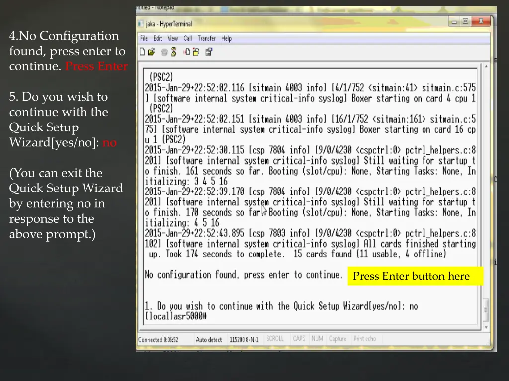 4 no configuration found press enter to continue