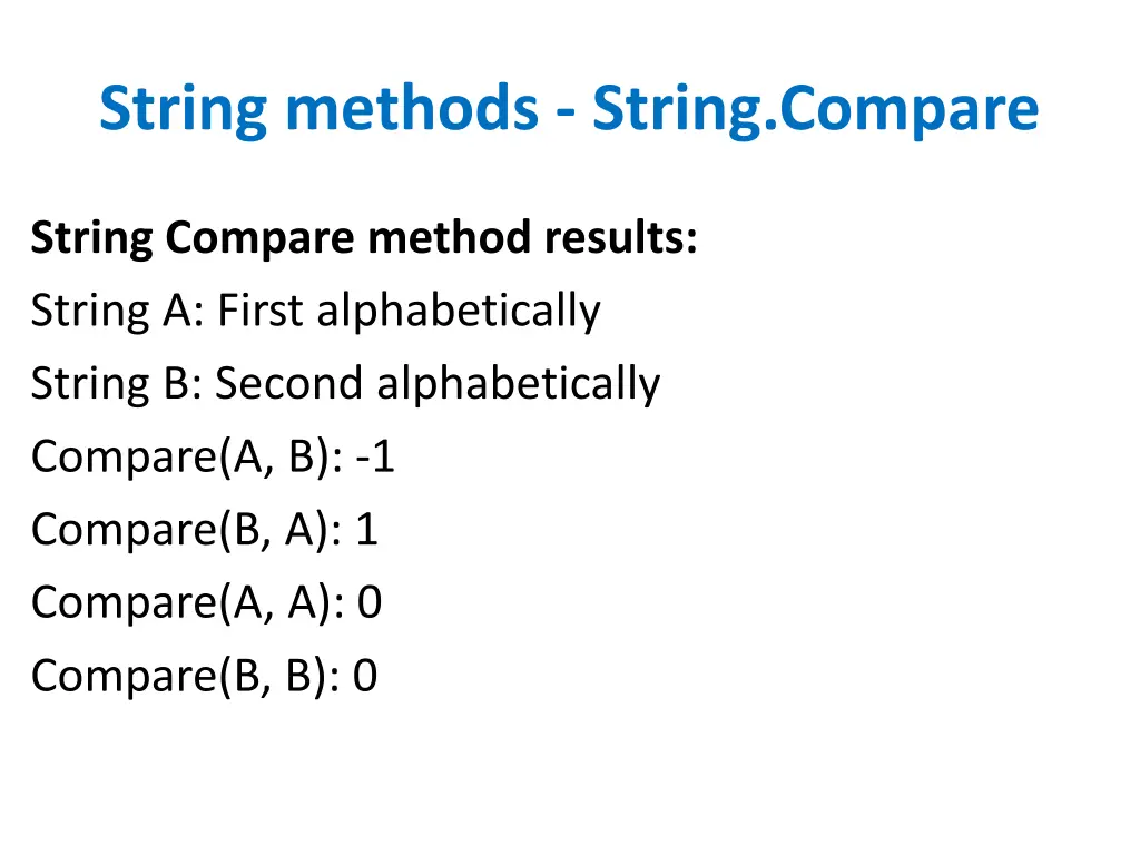 string methods string compare 1