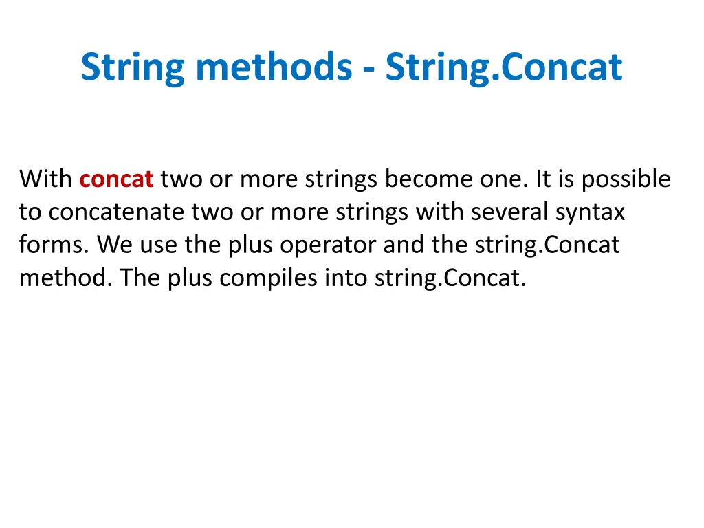 string methods string concat