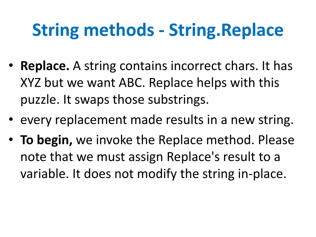 string methods string replace