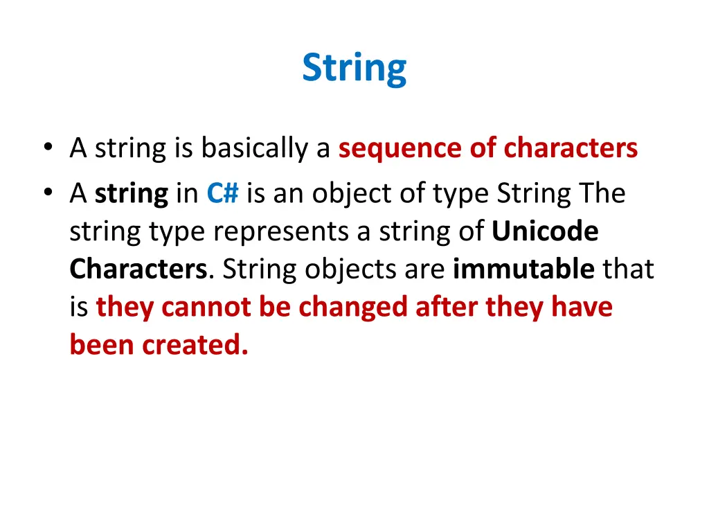 string