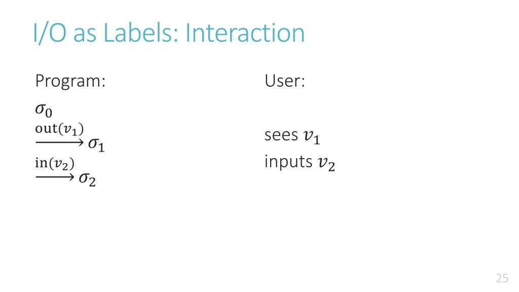 i o as labels interaction