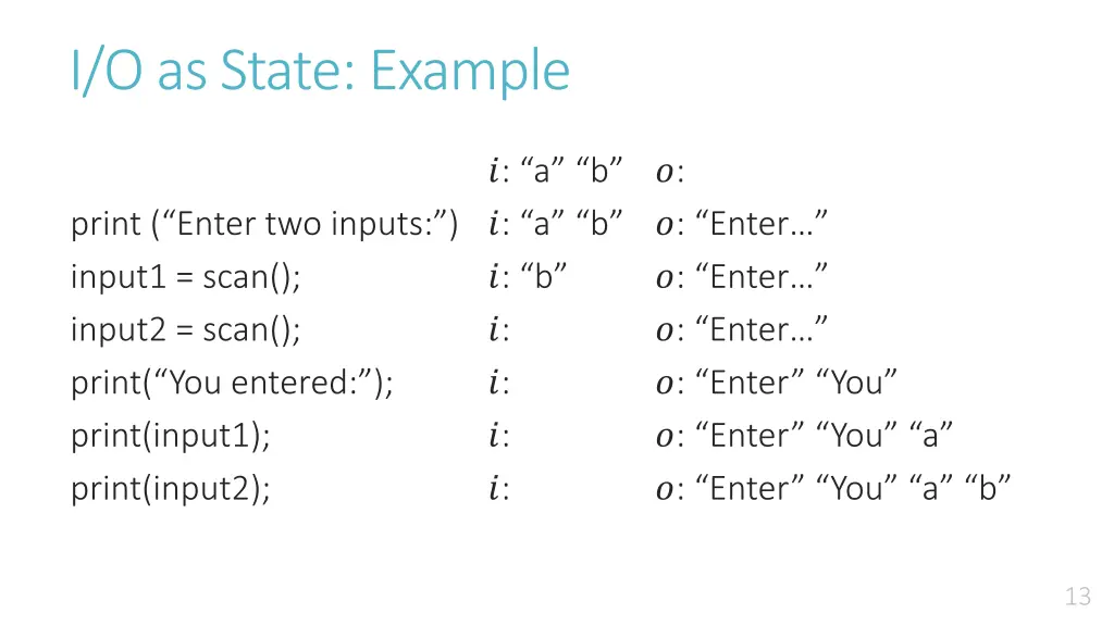 i o as state example 7