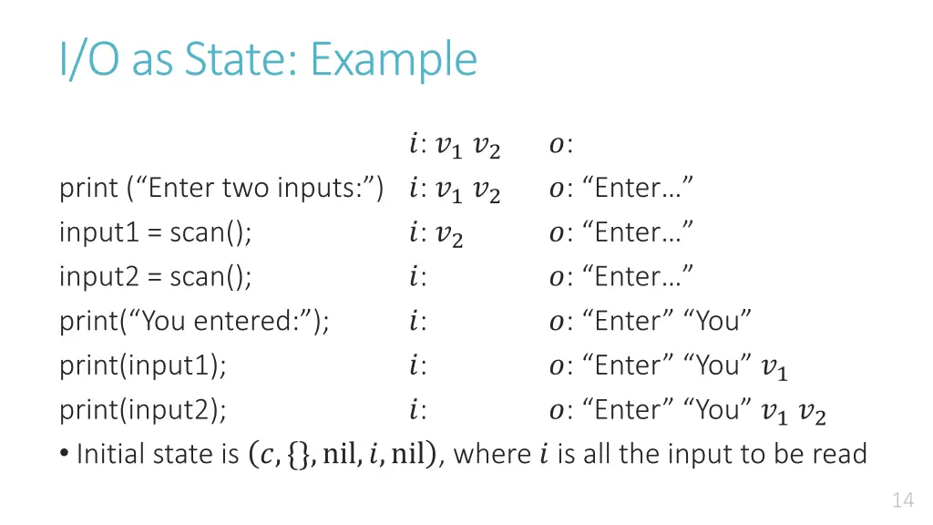 i o as state example 8