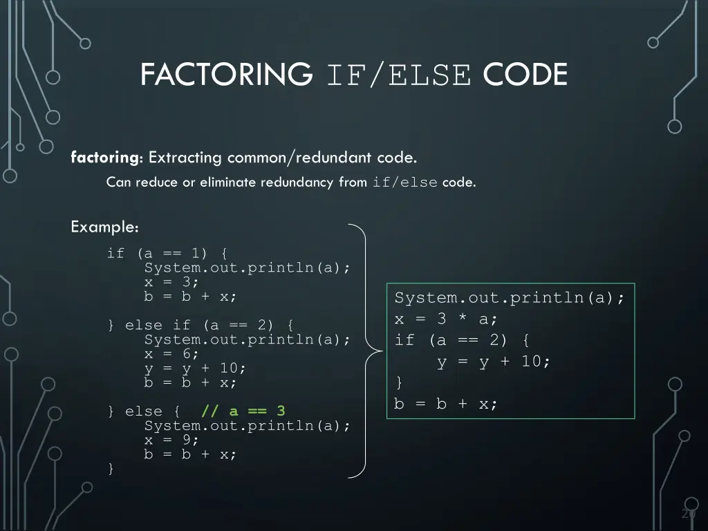 factoring if else code