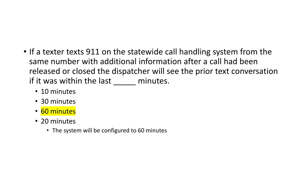 if a texter texts 911 on the statewide call