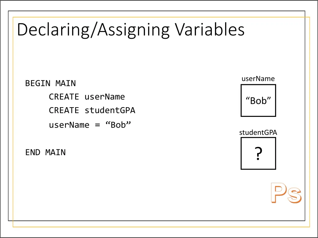 declaring assigning variables 3