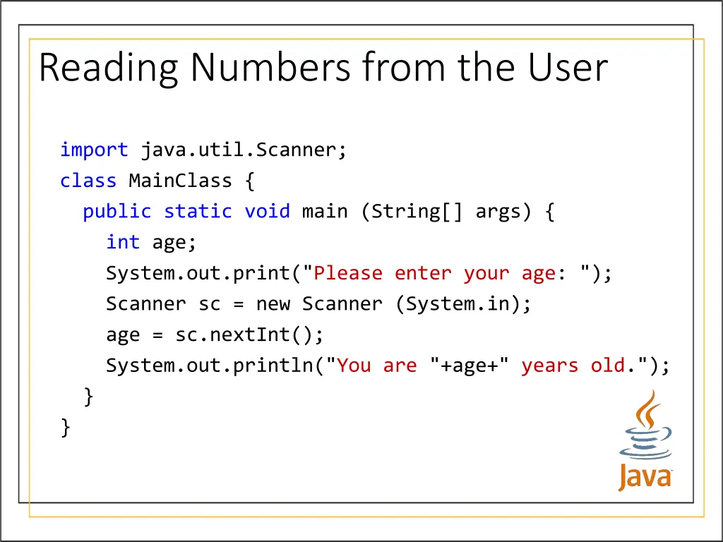 reading numbers from the user 3