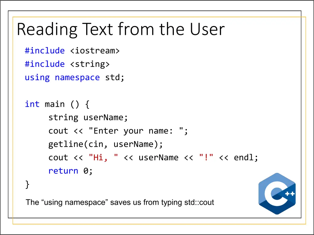 reading text from the user 2