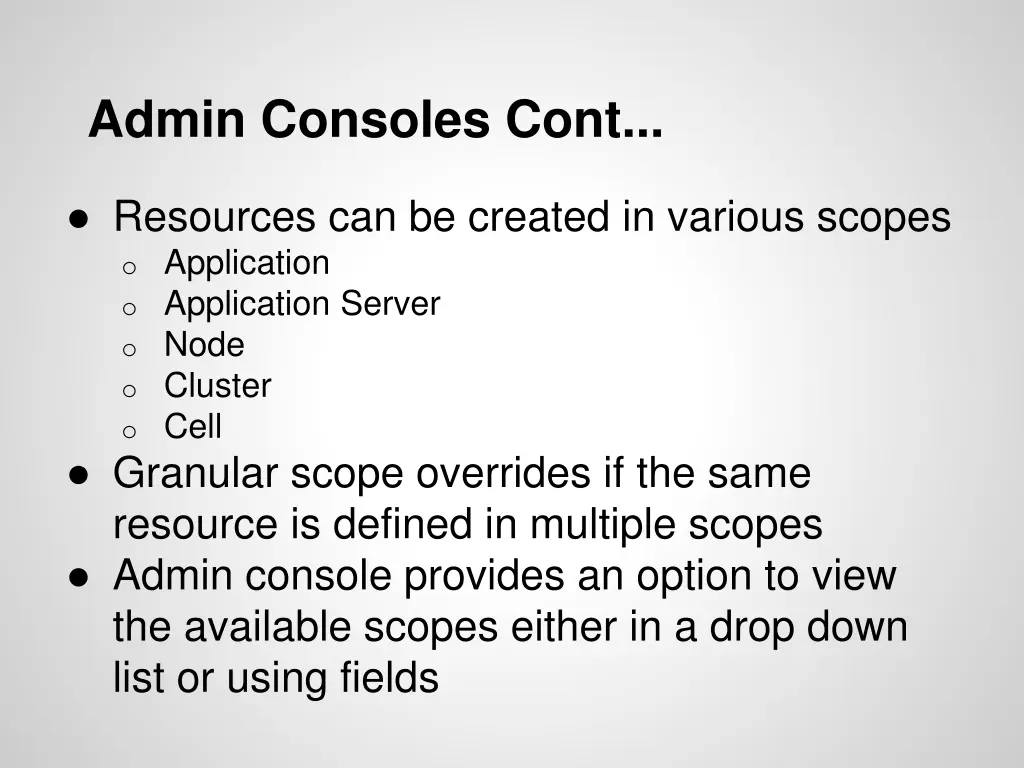 admin consoles cont 1