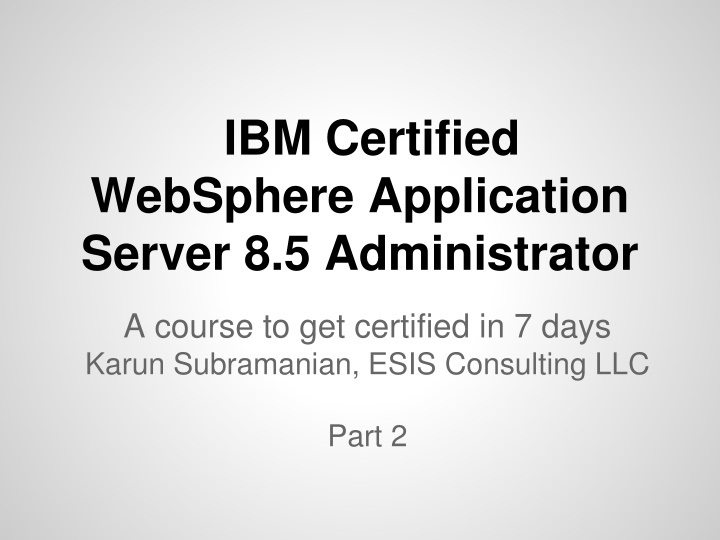 ibm certified websphere application server