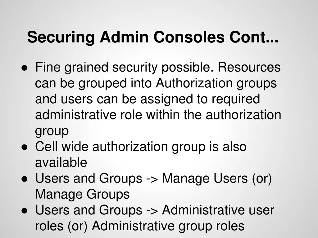 securing admin consoles cont