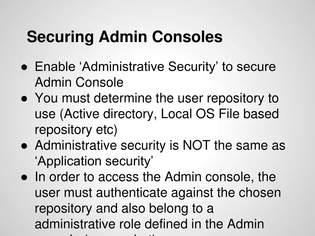 securing admin consoles