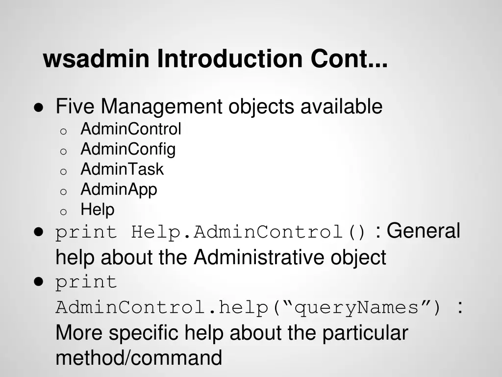 wsadmin introduction cont 1