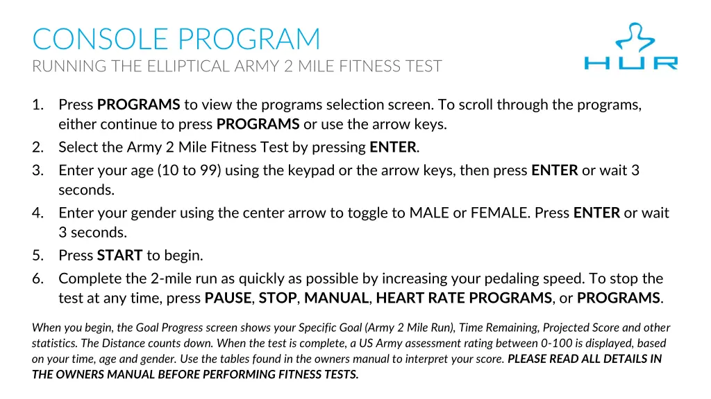 console program running the elliptical army