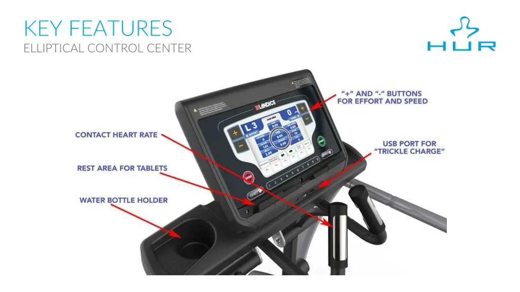 key features elliptical control center