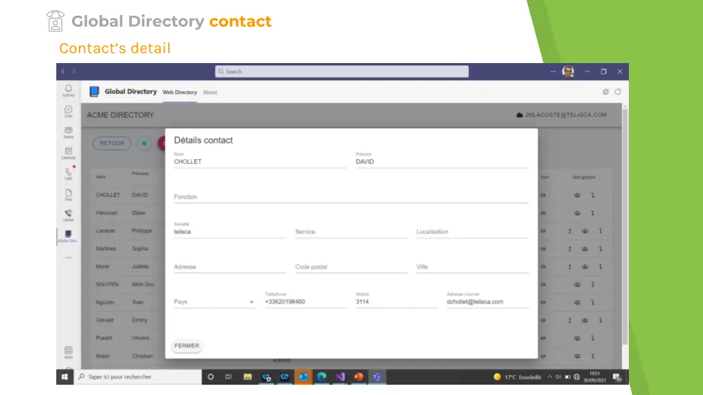 global directory contact