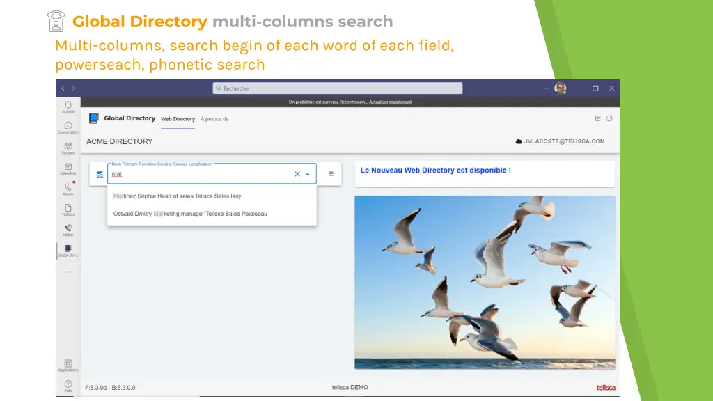 global directory multi columns search multi