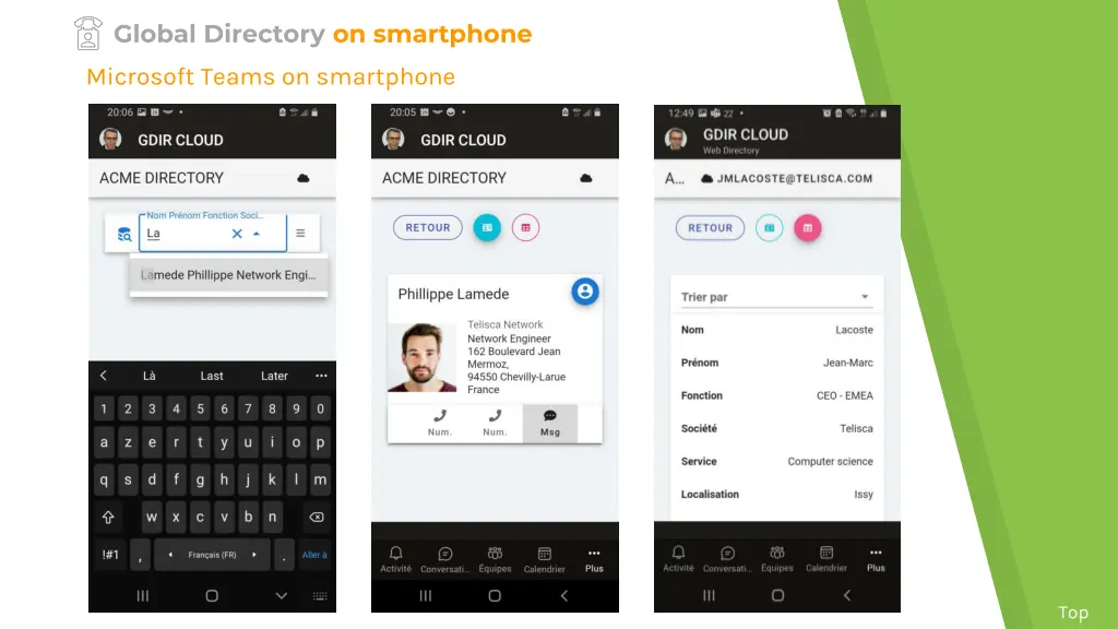 global directory on smartphone