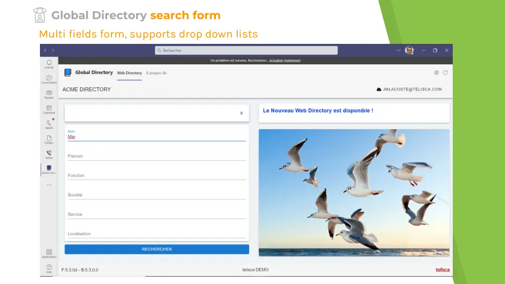 global directory search form multi fields form