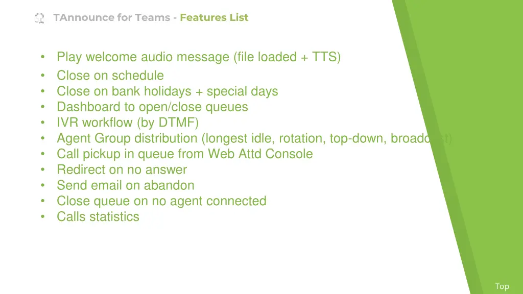 tannounce for teams features list