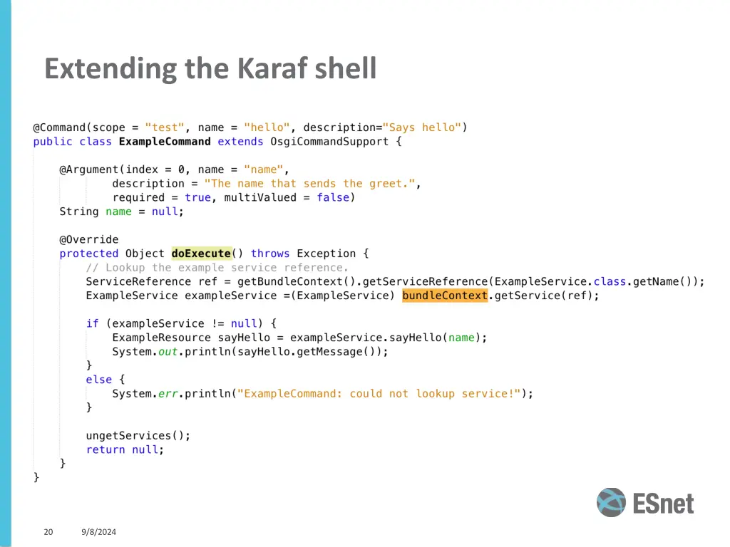 extending the karaf shell